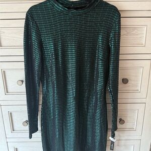 Chic Shimmering Long Sleeve Dress